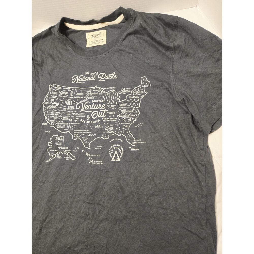 The Landmark Project 100% Organic Cotton T Shirt L NPS Map Tee Travel